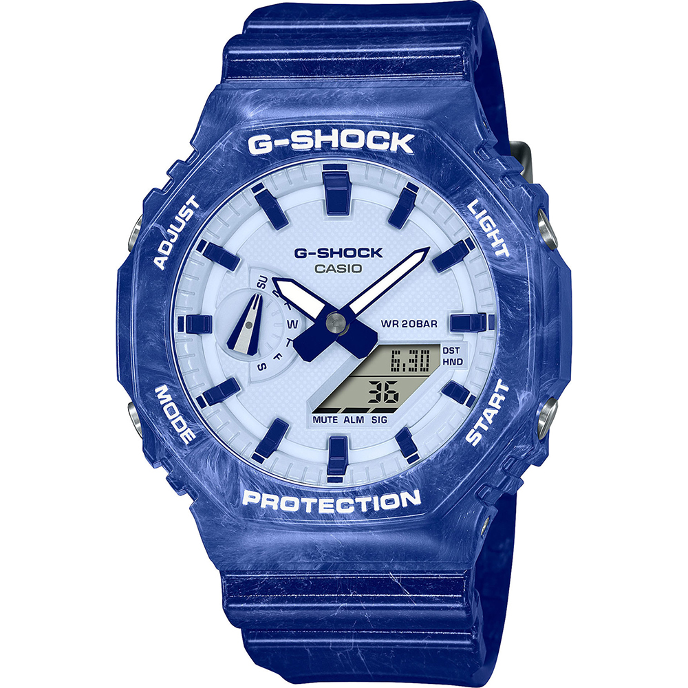 Montre G-Shock Classic Style GA-2100BWP-2AER Carbon Core Guard - Blue & White Pottery