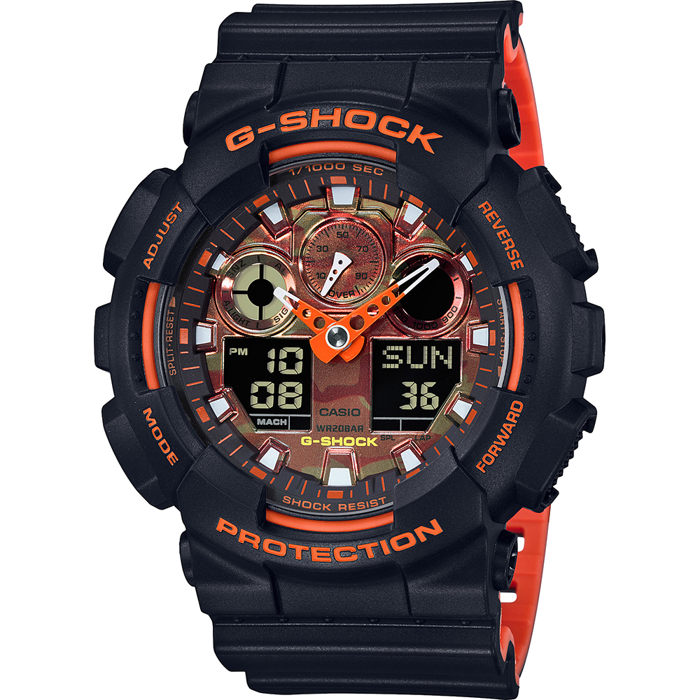 Montre G-Shock Classic Style GA-100BR-1A Ana-Digi - Bright Orange