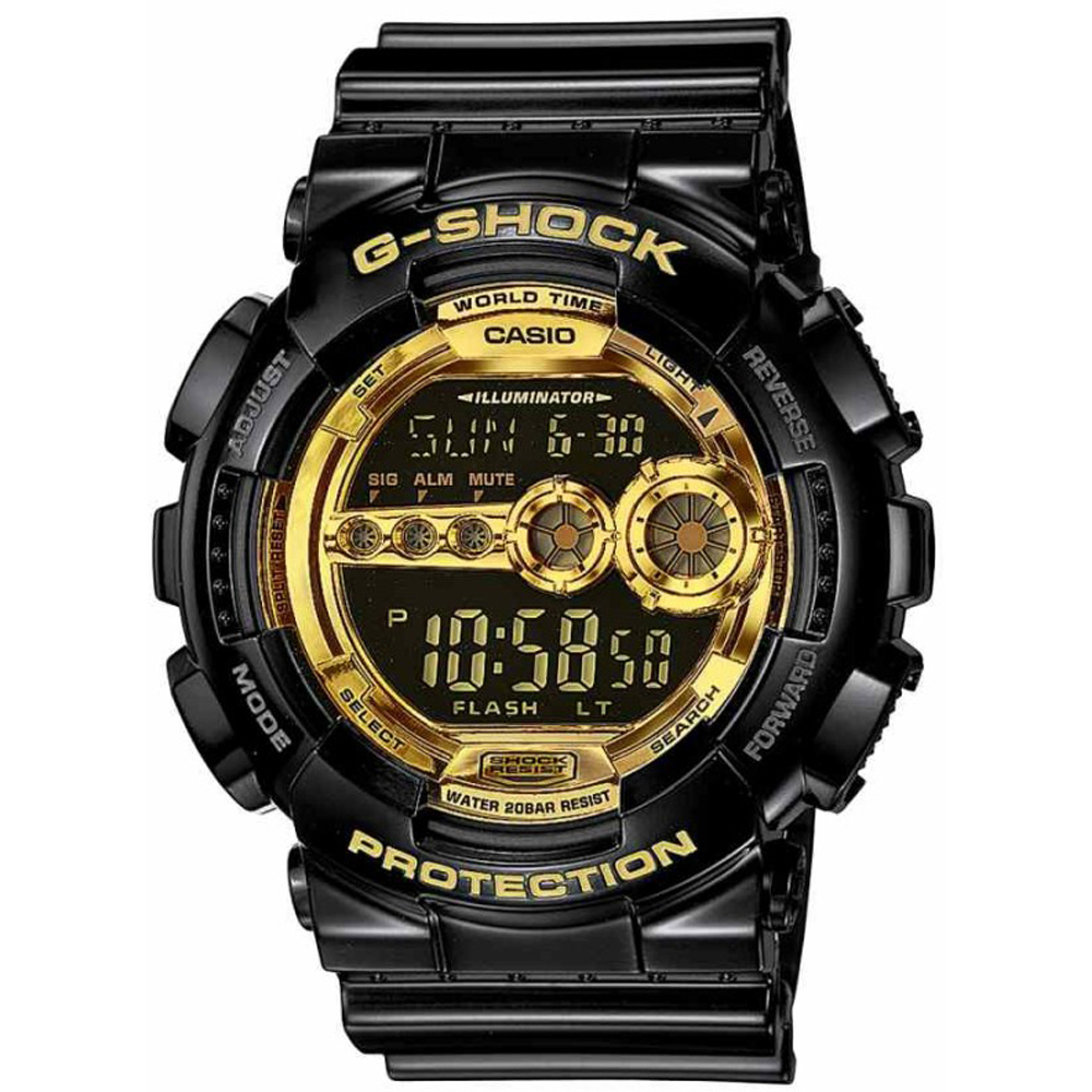 Montre G-Shock Classic Style GD-100GB-1ER World Time - Garish Black