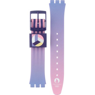 Bracelet Swatch Plastic - Originals Medium (34mm) /Access/Solar/Musicall/Stop - G/SK/SL/SR/SS/SO28 ASO28V700 Purple Rollshot