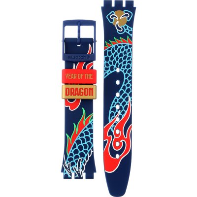Bracelet Swatch Plastic - Originals Medium (34mm) /Access/Solar/Musicall/Stop - G/SK/SL/SR/SS/SO28 ASO28Z125 Dragon in waves