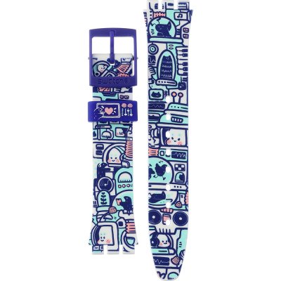 Bracelet Swatch Plastic - Originals Medium (34mm) /Access/Solar/Musicall/Stop - G/SK/SL/SR/SS/SO28 ASO28Z702 B-Bot