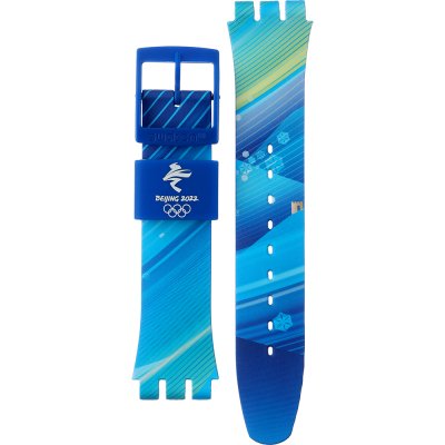 Bracelet Swatch Plastic - Originals Large (41mm) SUO/SO29/SO32 ASO29Z700 2022 Olympic Collection - Chinese winter scenery