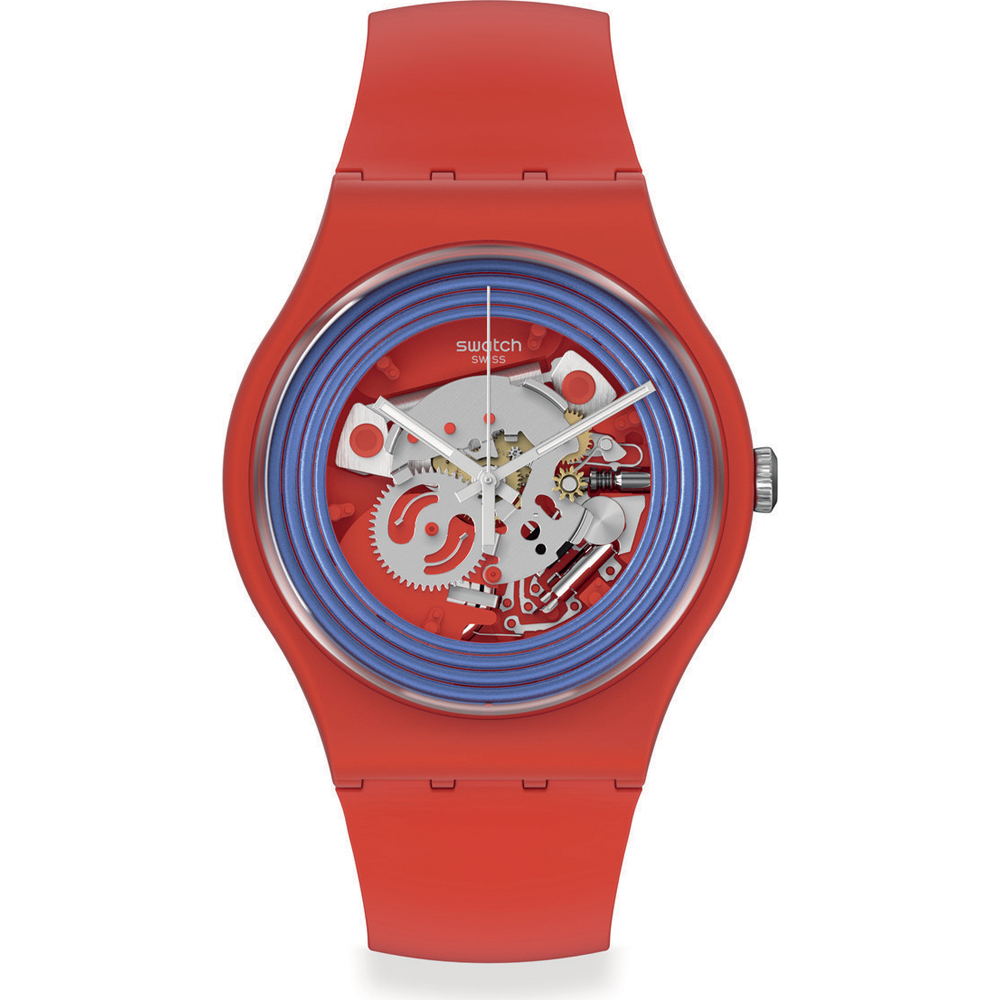 Montre Swatch Big Bold SO29R103 Blue Rings Red