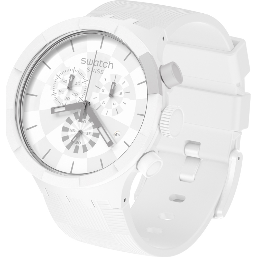 Montre Swatch Big Bold SB02W400 Chequered White • EAN: 7610522834484 •  Montre.be