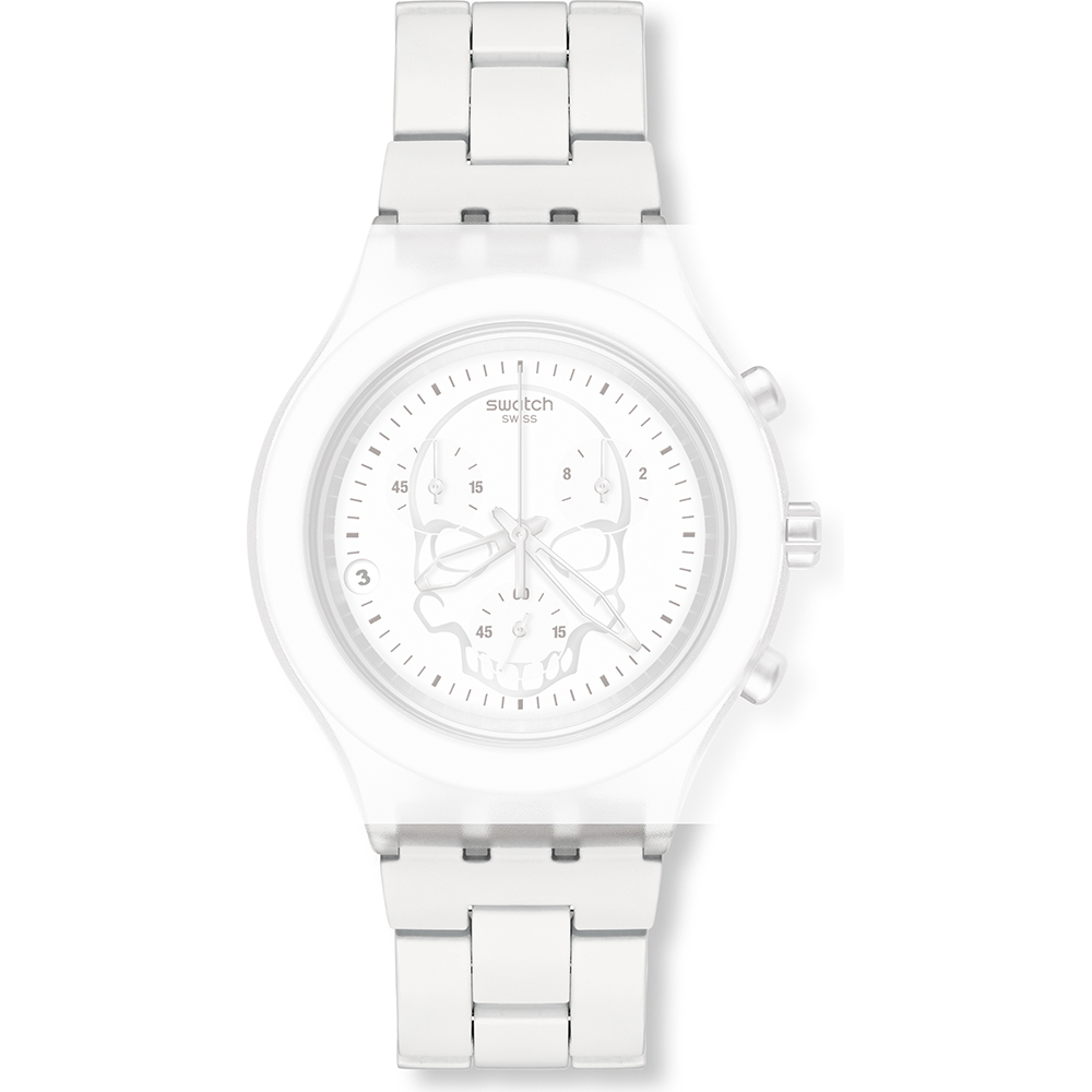 Bracelet Swatch ASVCW4000AG Full-Blooded White Skull • Revendeur officiel •  Montre.be