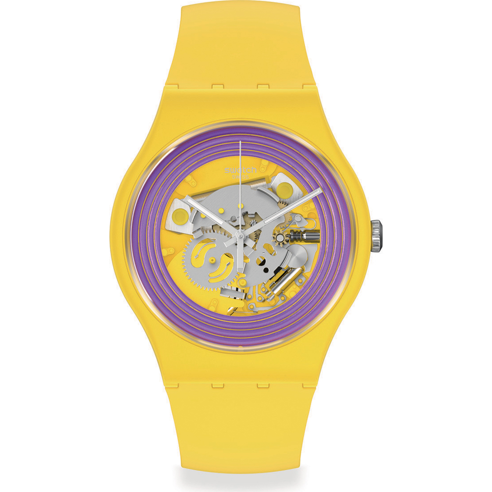 Montre Swatch NewGent SO29J100 Purple Rings Yellow