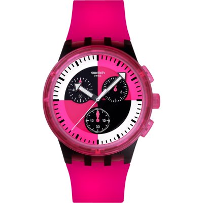 Montre Swatch New Chrono Plastic SUSB110 Fuchsia Lines