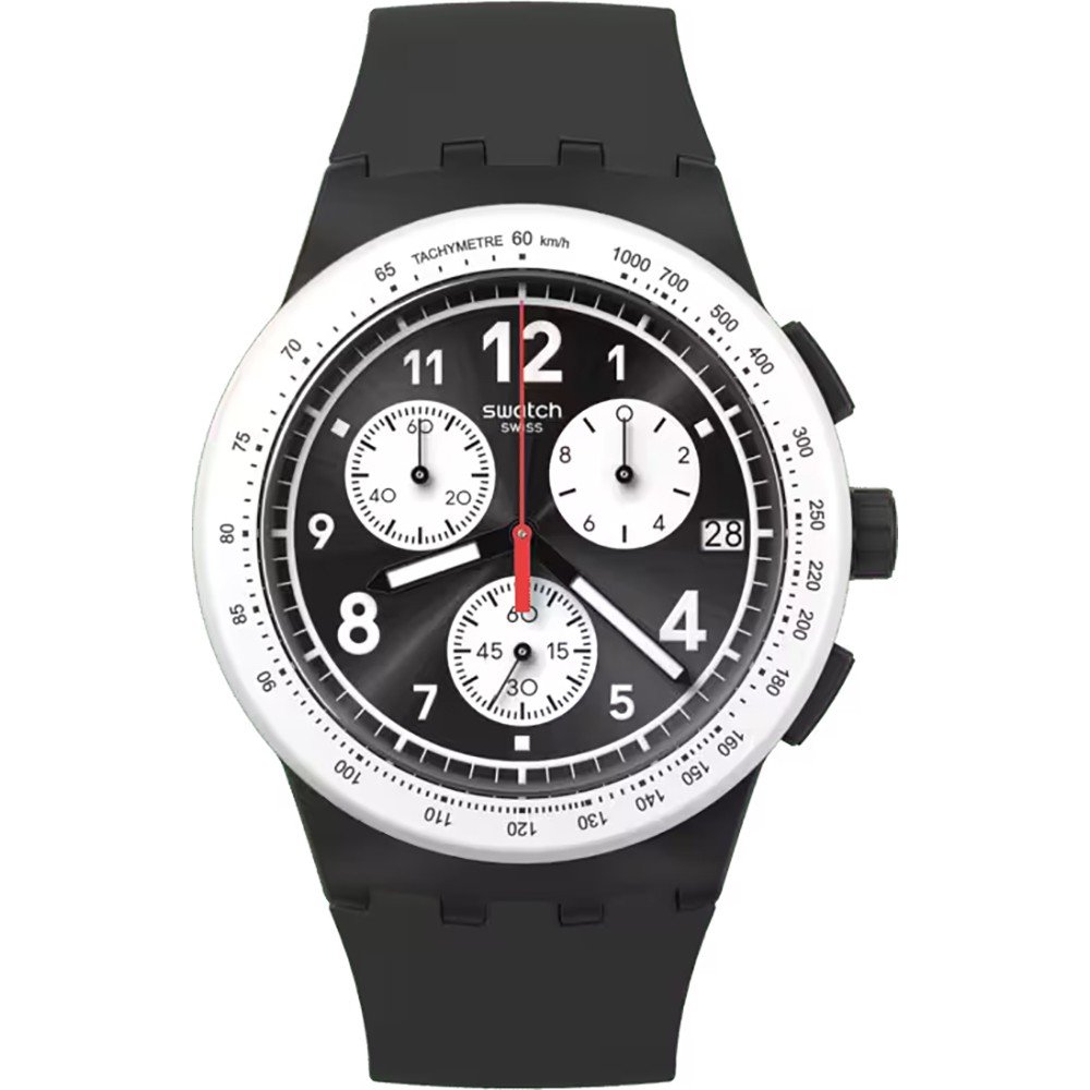Montre Swatch New Chrono Plastic SUSB420 Nothing Basic About Black