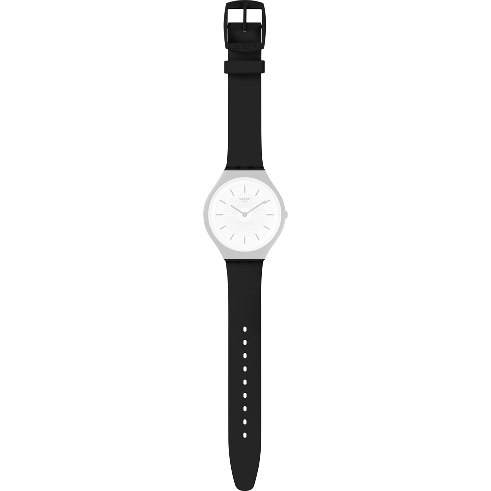 ORIGINAL SWATCH SKIN Silicone Bracelet My Silver Black ASFB 145 article  neuf EUR 32,95 - PicClick FR