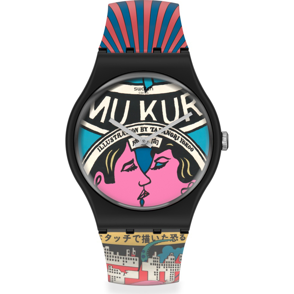 Montre Swatch Specials and Limited Editions SUOZ334 The city and design,  The wonders of life - by Tanadori Yokoo • EAN: 7610522833050 • Montre.be