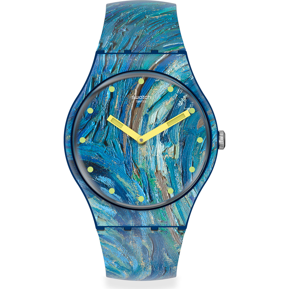 Montre Swatch Specials and Limited Editions SUOZ335 The starry night by  Vincent van Gogh • EAN: 7610522834842 • Montre.be